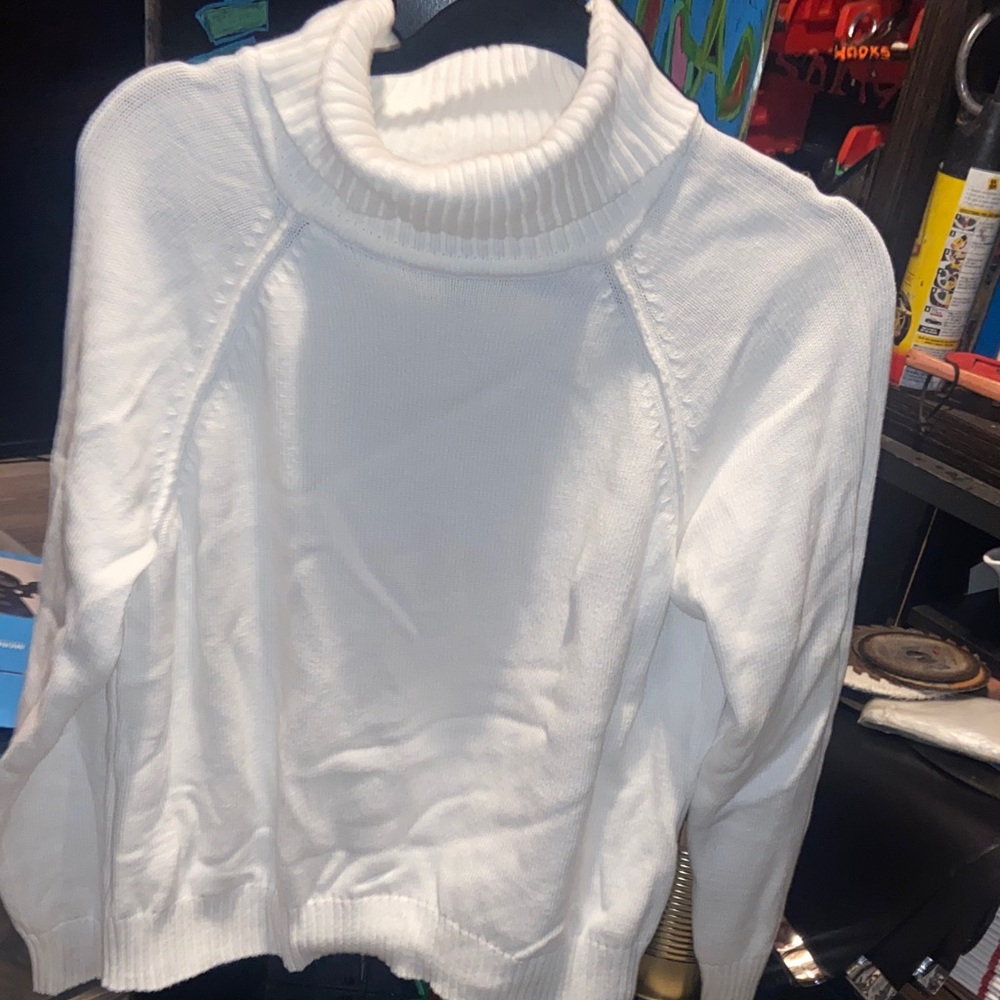 Karen Scott White Turtleneck Sweater - Cozy Ribbed Collar